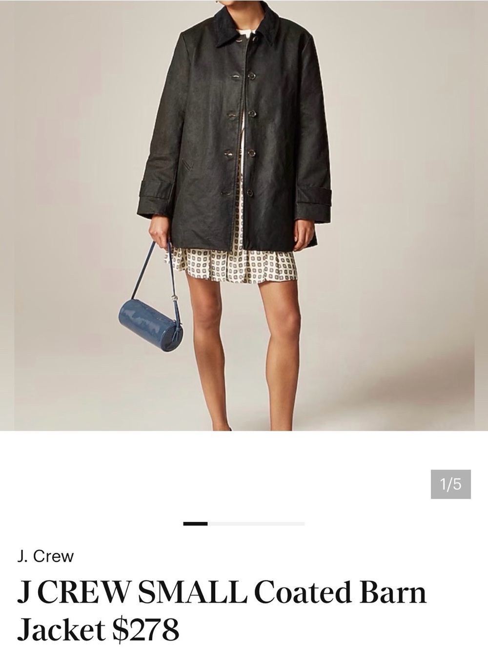 J. Crew Black Coated Barn Trench Coat-NWT